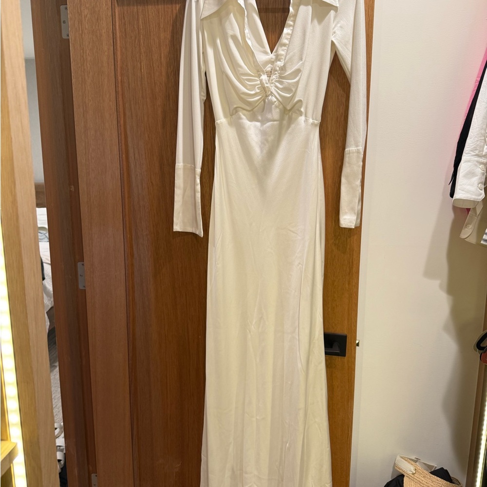 Bec & Bridge Cream Long Sleeve Dress